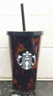 Starbucks Tortoise Tumbler Black Brown Cold Cup W/Straw 16 OZ 2019 NWT - Sold on eBay Nov, 11th 2019 for $19.10