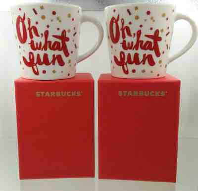 2014 Starbucks Espresso Demitasse, Demi Confetti "Oh What Fun" 2 Cups, Mugs 3 oz - Sold on eBay Nov, 11th 2019 for $16.99