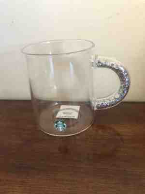 STARBUCKS CHRISTMAS MUG SILVER IRIDESCENT GLITTER HANDLE BEAUTIFUL - Sold on eBay Nov, 11th 2019 for $25.95
