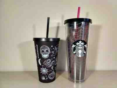 NEW STARBUCKS Halloween Skull & Spiderweb Tumbler Set - RARE Limited Edition - Sold on eBay Nov, 11th 2019 for $55.00