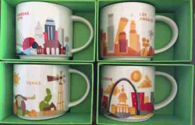 Starbucks You Are Here Mugs lot Of 4 New Woth Boxes - Sold on eBay Nov, 11th 2019 for $45.00