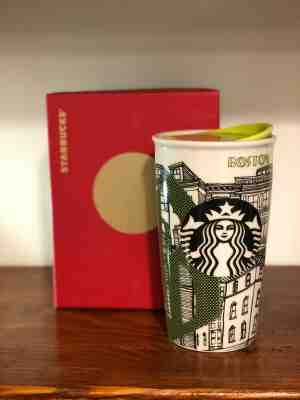 2015 Starbucks Christmas Boston Massachusetts Double Wall Ceramic Tumbler 12 oz - Sold on eBay Nov, 11th 2019 for $39.95