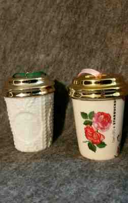 Starbucks cup to  go Ornaments Lot of 2.  WHITE SWEATER/BAN.DO  - Sold on eBay Nov, 11th 2019 for $19.99