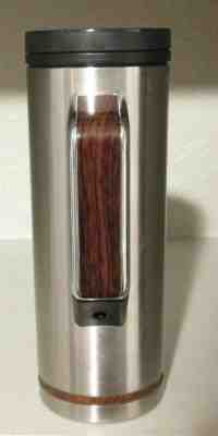 STARBUCKS COFFEE 2009 Stainless Steel Tumbler Wood Grain Handle 16 oz Travel Mug - Sold on eBay Nov, 11th 2019 for $20.99