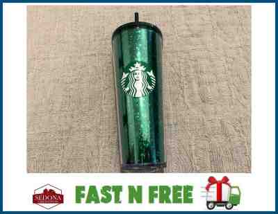 Starbucks - HOLIDAYS 2019 - Glitter Green - Acrylic Cold Cup Tumbler - Sold on eBay Nov, 11th 2019 for $34.99