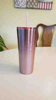2019 Starbucks Rose Gold Glitter Stainless Steel Cold Cup Tumbler 24oz Venti - Sold on eBay Nov, 11th 2019 for $40.00