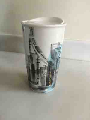 Starbucks 2015 Chicago Travel Coffee Tea Cup Mug with Ceramic Lid in EUC - Sold on eBay Nov, 11th 2019 for $18.99
