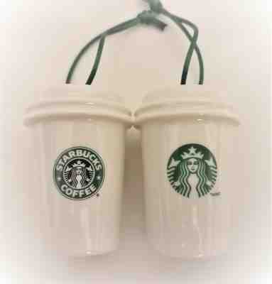 STARBUCKS 2002 2011 LOGO CHRISTMAS CERAMIC MINI HOT CUP ORNAMENT – NEW FREE SHIP - Sold on eBay Nov, 11th 2019 for $16.99