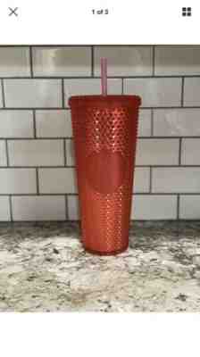 NEW STARBUCKS Neon Pink Studded Cold Cup Tumbler WINTER HOLIDAY 2019 24 oz - Sold on eBay Nov, 11th 2019 for $34.99