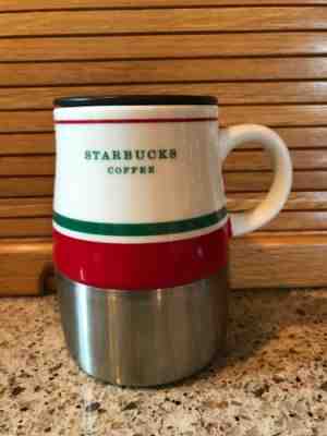 Starbucks Coffee Ceramic Stainless  2006 Red Green Urban Desk MUG 14oz  - Sold on eBay Nov, 11th 2019 for $17.99