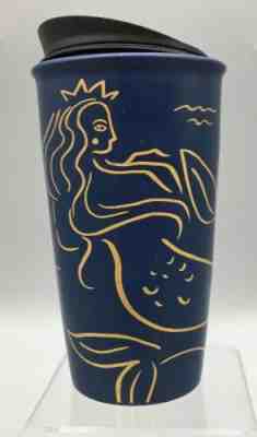 Starbucks Golden Siren Navy Blue Travel Mug 2017 Anniversary Mermaid Coffee  F22 - Sold on eBay Nov, 11th 2019 for $39.72
