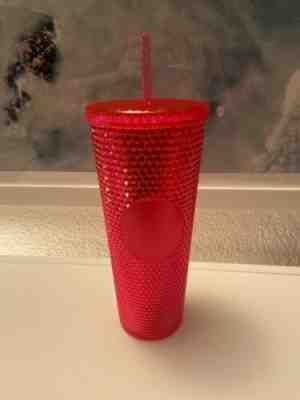 NEW STARBUCKS 2019 Neon Pink Studded Cold Cup Tumbler WINTER HOLIDAY 24 oz - Sold on eBay Nov, 11th 2019 for $35.00