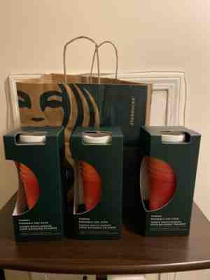 Starbucks 2019 Fall Winter Holiday Christmas REUSABLE HOT CUPS  6 pack - Sold on eBay Nov, 10th 2019 for $25.00