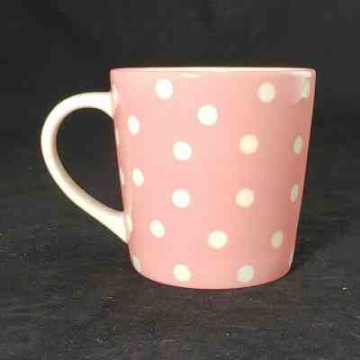 Starbucks Coffee 2006 Pink Polka Dot Mug White Handle 13 Oz Ceramic Tea Cup 