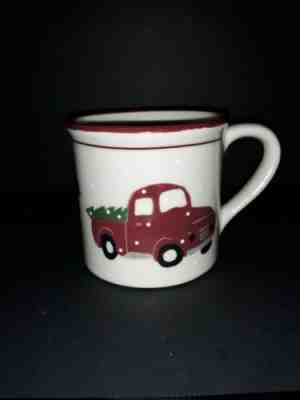 Hartstone Hand-Painted Truck Christmas Tree Starbucks Barista Coffee Mug Signed - Sold on eBay Nov, 10th 2019 for $26.00
