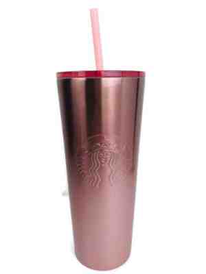 New Starbucks 2019 Rose Gold Pink Metallic Travel Tumbler Stainless 24oz  - Sold on eBay Nov, 10th 2019 for $43.00