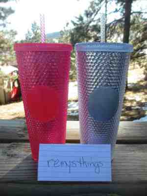 NEW Starbucks 2019 Christmas Studded Pair Tumbler Pink and Platinum IN HAND - Sold on eBay Nov, 10th 2019 for $43.00