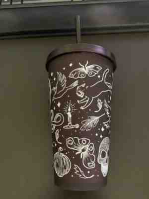 2019 STARBUCKS HALLOWEEN PURPLISH BLACK TUMBLER 16oz  and Hard To Find in Shops! - Sold on eBay Nov, 10th 2019 for $43.00