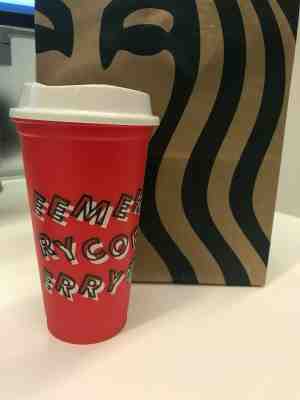 Starbucks 2019 Reusable Red Hot Cup Grande 16 oz Merry Coffee Holiday SHIP NOW - Sold on eBay Nov, 10th 2019 for $15.95