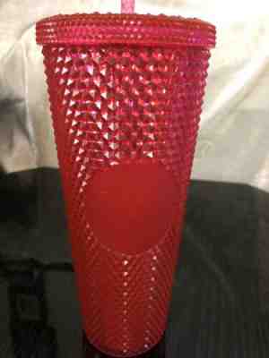 STARBUCKS 2019 Neon Pink Studded Cold Cup Tumbler WINTER HOLIDAY 24 oz - Sold on eBay Nov, 10th 2019 for $25.00