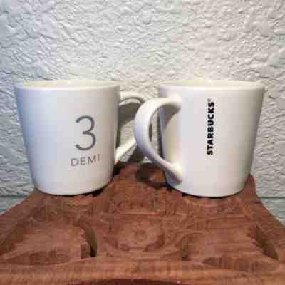 2 Starbucks Coffee 3 DEMI Espresso Demitasse Matte White Mini Mug Cup 3 oz 2011 - Sold on eBay Nov, 10th 2019 for $19.99