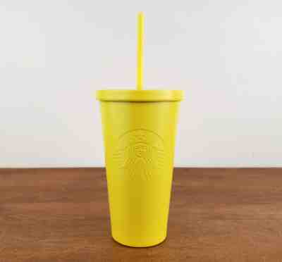 2016 Starbucks 16 Oz Matte Lemon Yellow Stainless Steel Tumbler, Double Walled - Sold on eBay Nov, 10th 2019 for $29.99