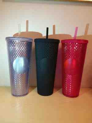 Starbucks Black Matte Studded Hot Pink Studded & Iridescent Studded Tumbler NEW - Sold on eBay Nov, 10th 2019 for $102.50