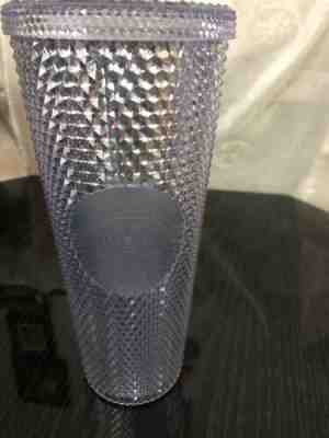 NEW STARBUCKS 2019 Venti Bling Platinum  Studded Cold Cup Tumbler READY TO SHIP - Sold on eBay Nov, 10th 2019 for $24.00