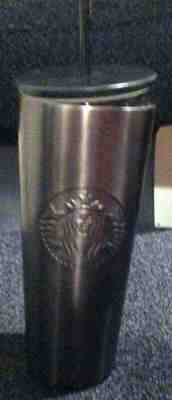 NEW Starbucks Gray Gunmetal Embossed Siren Stainless Steel Cold Cup Tumbler 16oz - Sold on eBay Nov, 10th 2019 for $19.99