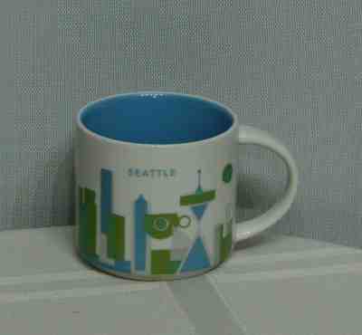 Starbucks You Are Here SEATTLE Space Needle  Bike 14 oz Coffee Mug 2015 NWT - Sold on eBay Nov, 10th 2019 for $24.99