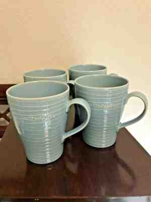 Set of 4 Starbucks 2009 Stockholm Design House Blue Ribbed Coffee Mug 12 oz. - Sold on eBay Nov, 10th 2019 for $20.00