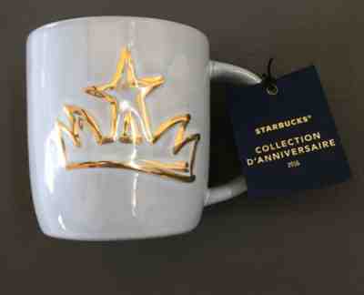 Starbucks 2016 Siren Gold Crown White Anniversary Mug Cup 14 oz. New tag In Box - Sold on eBay Nov, 10th 2019 for $19.97