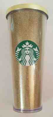 STARBUCKS 2014 Gold Glitter Siren Mermaid 24oz Venti Cold Cup Tumbler  - Sold on eBay Nov, 10th 2019 for $22.45