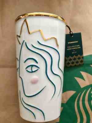 Starbucks 2017 Anniversary Collection To Go Cup Travel Ceramic Tumbler Mug w/SKU - Sold on eBay Nov, 10th 2019 for $29.95