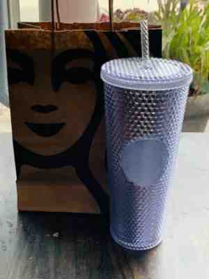 NEW STARBUCKS 2019 Venti Bling Platinum  Studded Cold Cup Tumbler WINTER HOLIDAY - Sold on eBay Nov, 10th 2019 for $36.00