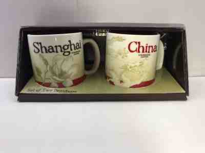 Starbucks Coffee Demitasse Shanghai China Global Icon Set of Two 3oz Cup Mugs - Sold on eBay Nov, 10th 2019 for $29.00
