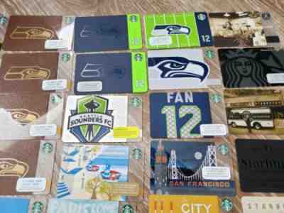 NEW Rare Starbucks SEATTLE SEAHAWKS  Gift Card Ltd Edition plus many more - Sold on eBay Nov, 10th 2019 for $28.51