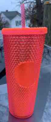 STARBUCKS New Neon Pink Studded Cold Cup Tumbler WINTER HOLIDAY 2019 24 oz - Sold on eBay Nov, 10th 2019 for $35.00