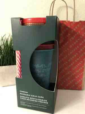 Starbucks 2019 Holiday Christmas Winter Reusable Cold Cups 5 pack w/ Straws New - Sold on eBay Nov, 10th 2019 for $29.99