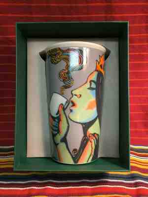 NIB STARBUCKS MILTON GLASER PSYCHEDELIC SIREN ART CERAMIC 12oz TRAVELER TUMBLER - Sold on eBay Nov, 10th 2019 for $31.00