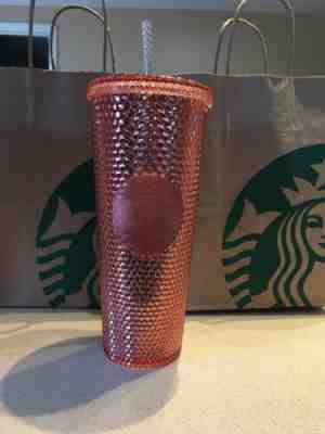 NEW Starbucks Venti Tumbler Studded IRIDESCENT JEWELED 24oz Rose Gold Pink - Sold on eBay Nov, 10th 2019 for $49.75