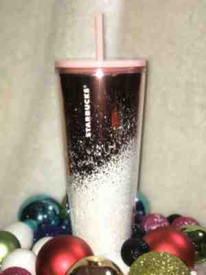 Starbucks Holiday 2019 Mirror Glitter Rose Gold Cold Cup Tumbler 24 oz Limited - Sold on eBay Nov, 10th 2019 for $29.00