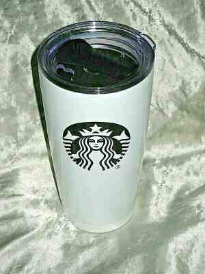 Starbucks White Metal Travel Tumbler Mug Coffee Cup 20 Ounces - Sold on eBay Nov, 10th 2019 for $25.00