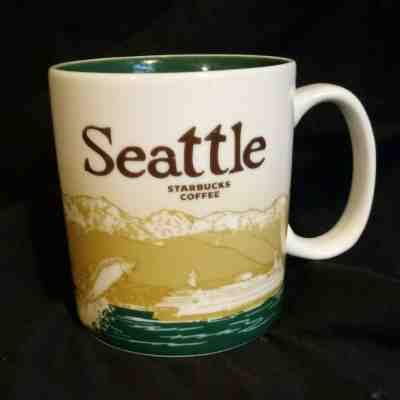 Starbuck Seattle City 24 Fl Oz Collectors Mug Bay Boat Water Scene - Sold on eBay Nov, 10th 2019 for $18.00