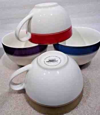 Set of 4 Starbucks Holiday 2006 12 oz  Red Gold Purple Blue Mugs - Sold on eBay Nov, 10th 2019 for $23.00
