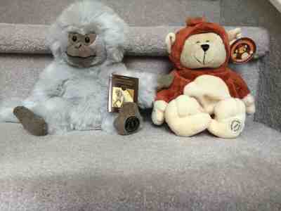 Starbucks 53rd Edition Plush Bear Monkey & 1st Edition Wildlife Coll. Mangabey - Sold on eBay Nov, 10th 2019 for $60.00