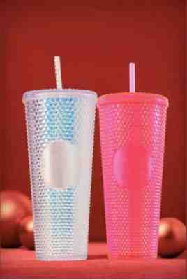 Holiday Starbucks 2019 Venti Bling Iridescent PLATINUM silvr Studded Cup Tumbler - Sold on eBay Nov, 10th 2019 for $39.99