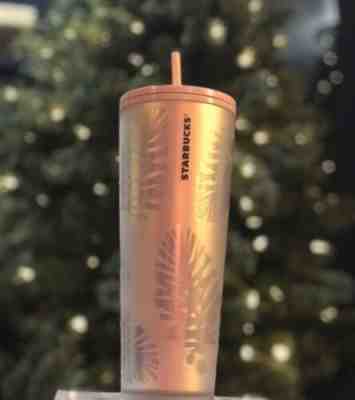 Starbucks 2019 Holiday Tumbler Pink Purple Leaves Pinecones Shiny Iridescent - Sold on eBay Nov, 10th 2019 for $35.00