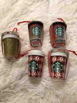 Lot Of 5 New Starbucks Coffee Christmas Glitter Mug Cups Ornaments 2018 - Sold on eBay Nov, 10th 2019 for $27.50