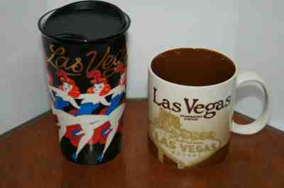 STARBUCKS LAS VEGAS Global Icon 16oz Mug & Showgirls Tumbler 12oz Cup Lot of 2